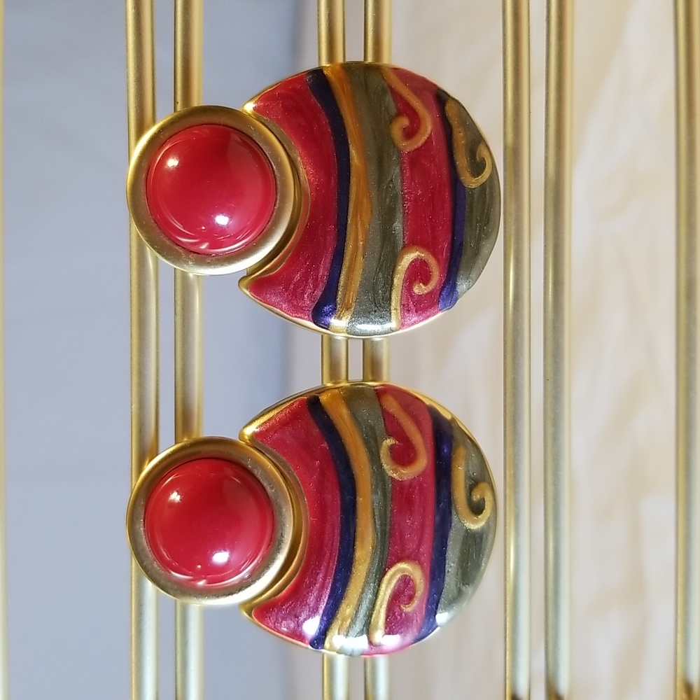 80s Colorful Vintage Drop Earrings